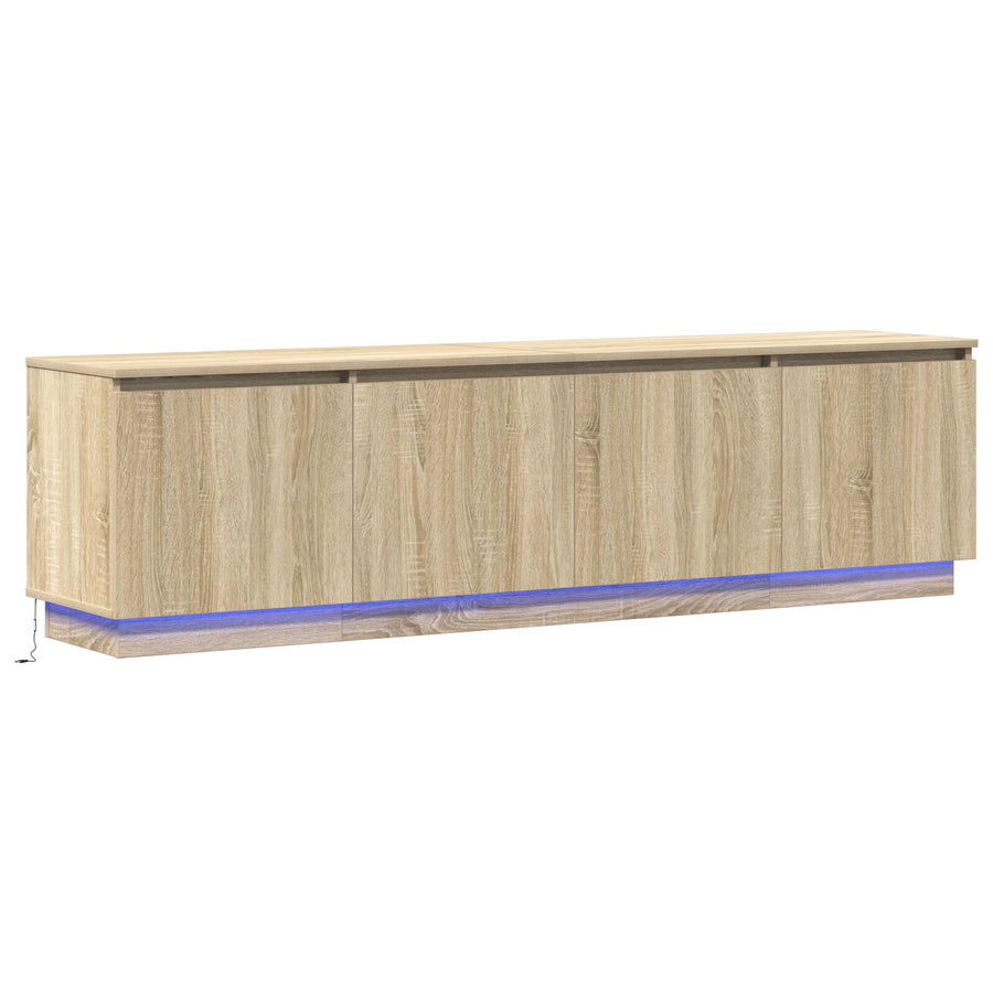 Tv-Meubel Met Led Sonoma Eik 180X38X49 Cm Gelaagd Hout Sonoma eiken