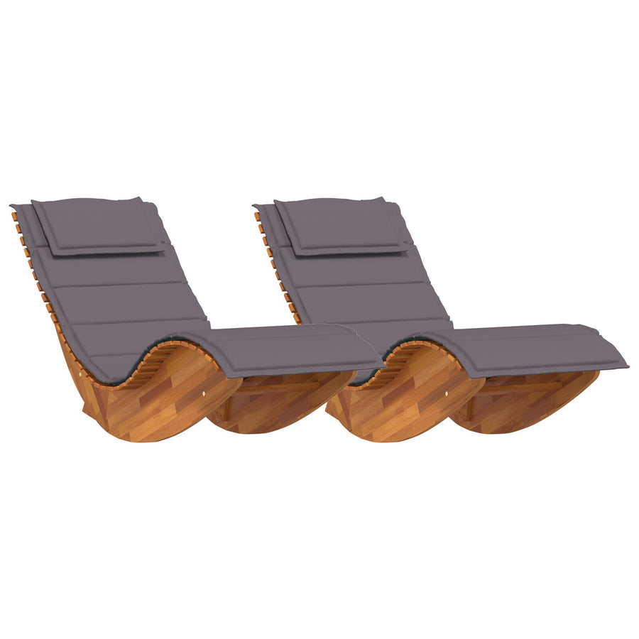 Zonnebed Set Van 2 Donkergrijs