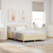 Box spring bed with mattress with headboard Cream 160 x 200 cm Fabric