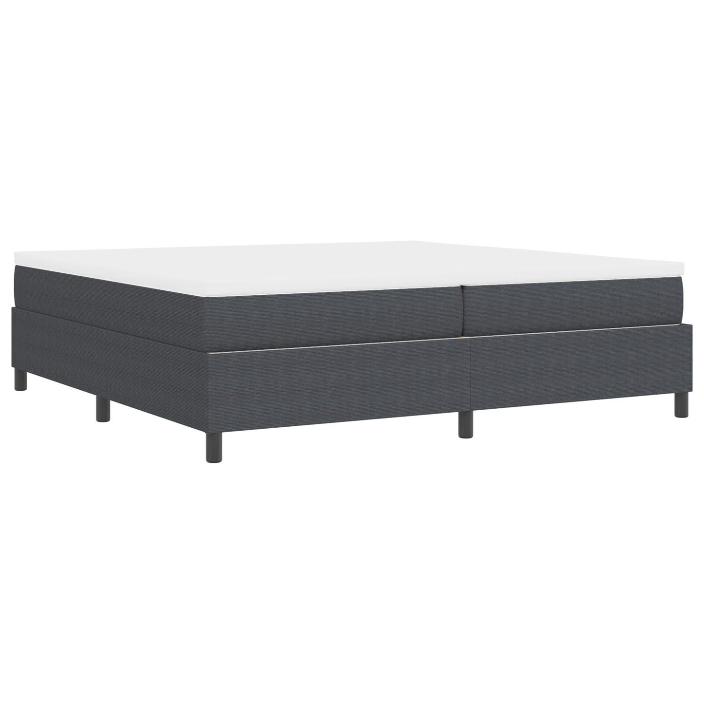 Boxspringbed Met Matras Donkergrijs 200X200 Cm Corduroy Stof