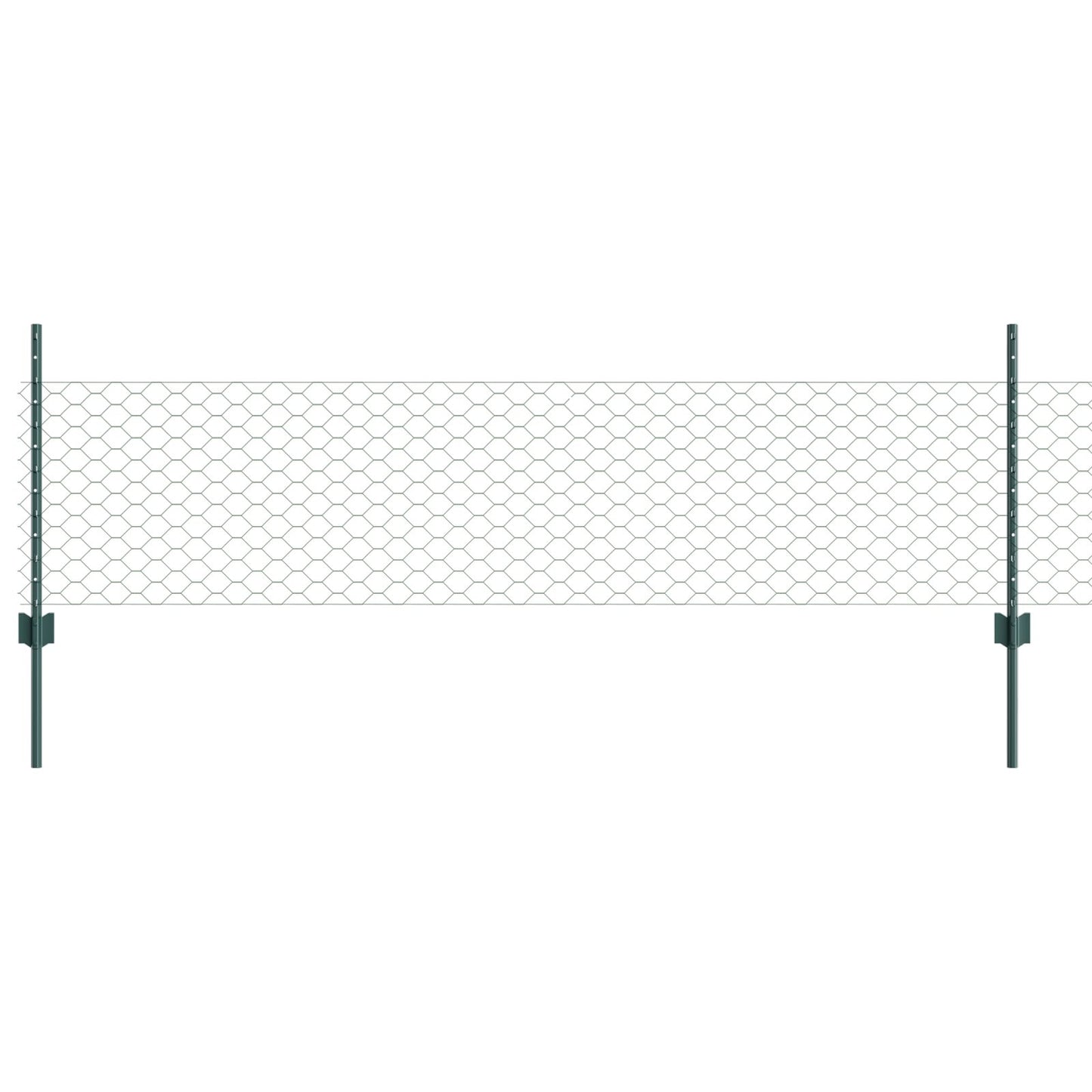 Schuttingpalen 11 St U-Profiel Groen 80 Cm Staal,  Zeshoekige Schutting Groen 0,5X10 M Staal