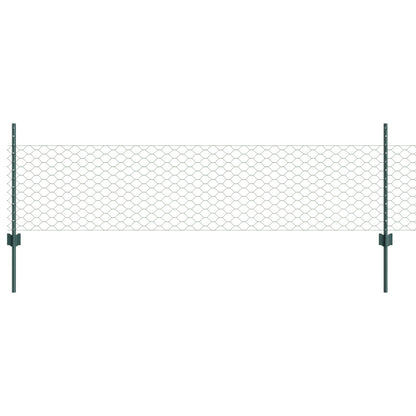 Schuttingpalen 11 St U-Profiel Groen 80 Cm Staal,  Zeshoekige Schutting Groen 0,5X10 M Staal