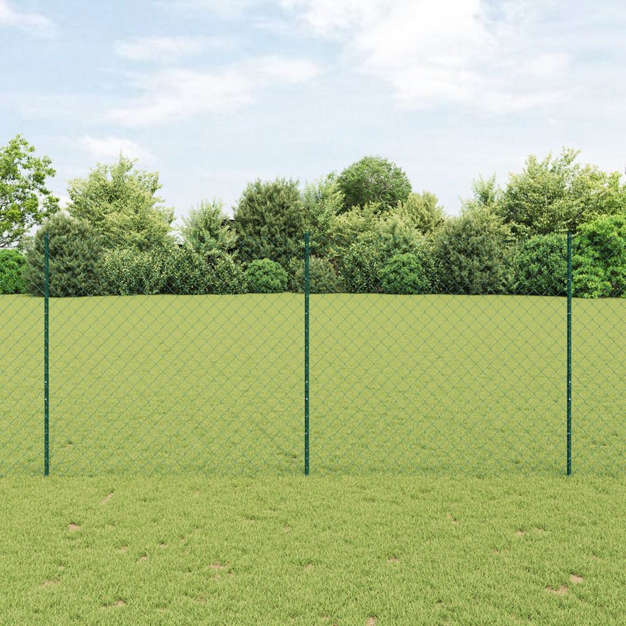 Kettinglinkhek Met 22 U-Palen Groen 1.4X25 M Staal
