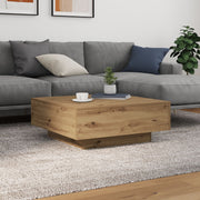 Salontafel eiken 80x80x31 cm met led verlichting