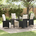 Tuinstoel set poly rattan zwart 2 stuks