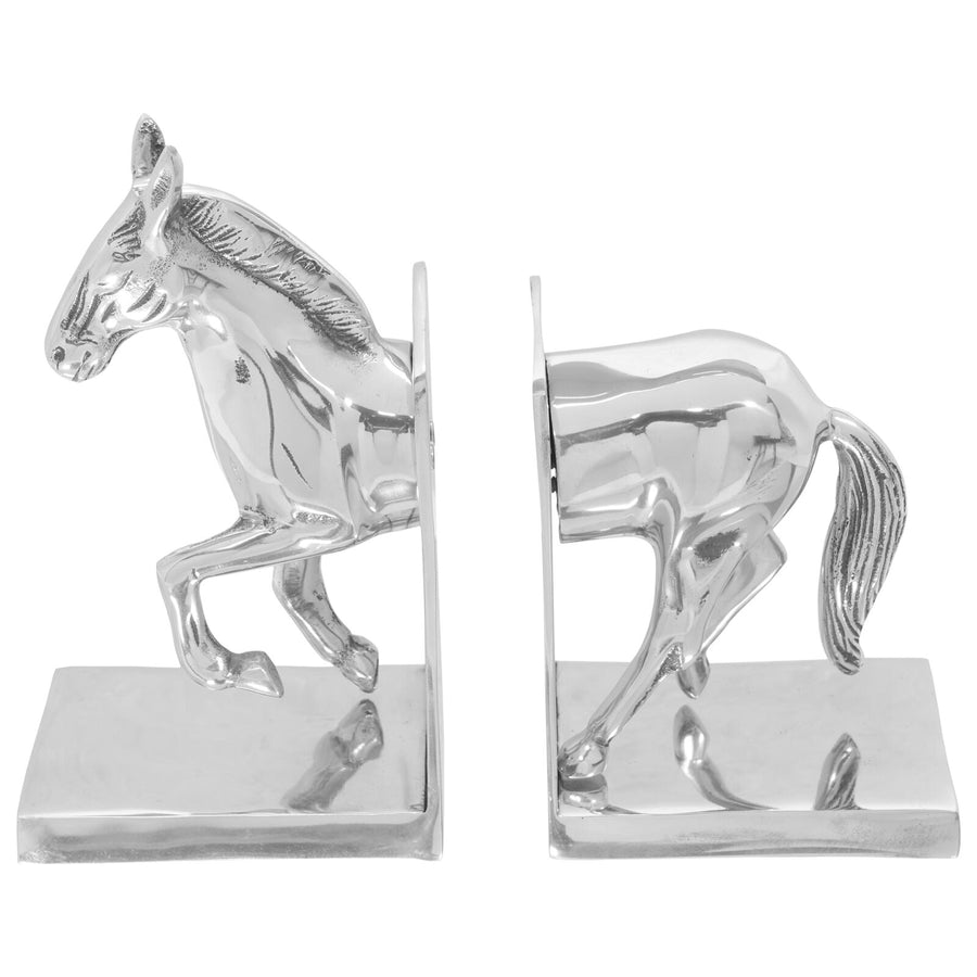 Boekensteunen 2 Stuks Zilver 11X14X25 Cm Aluminium Paard