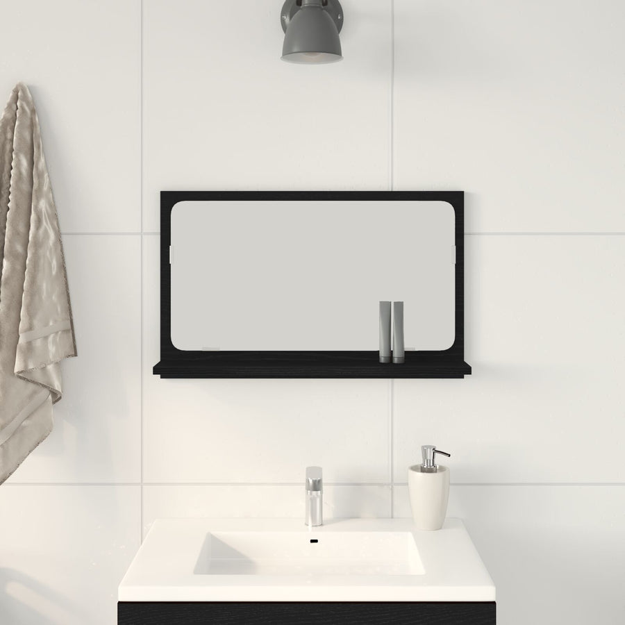Badkamerspiegel Zwart Eiken 60X10,5X37 Cm Gemaakt Van Engineered Hout