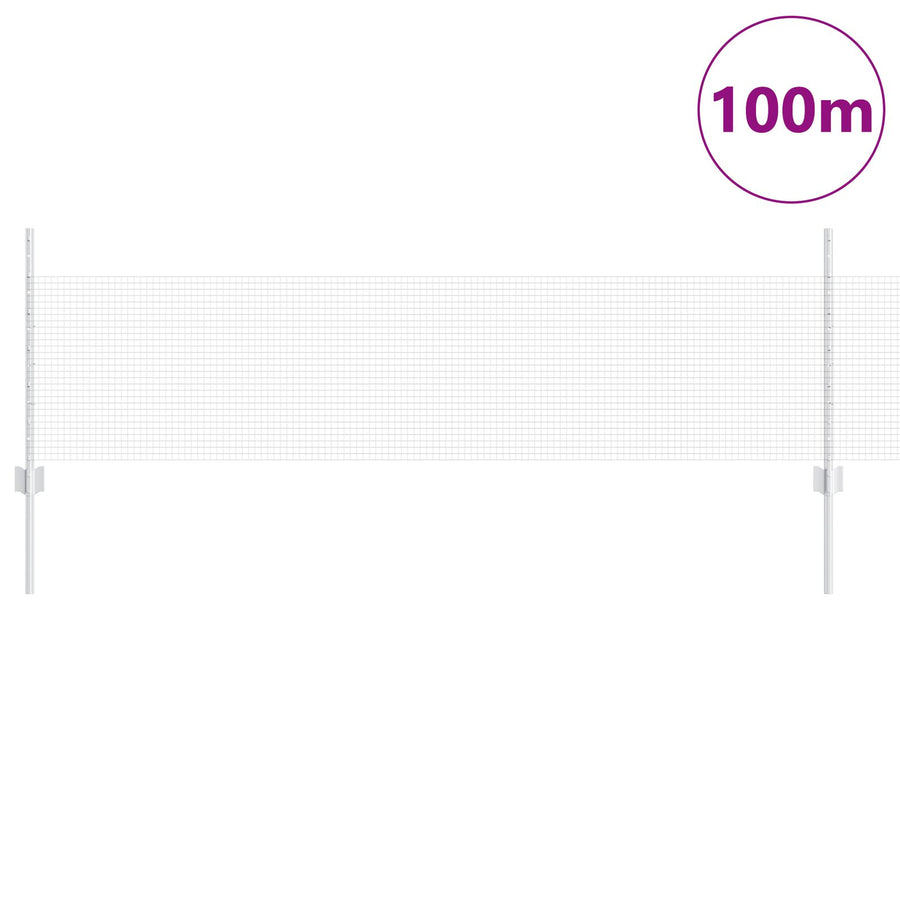 Gelaste Draad Hek Met 44 U Palen Zilver 0.5X100 M Staal