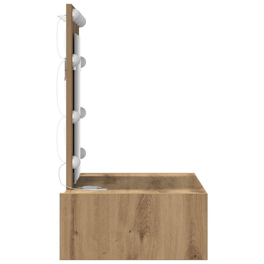 Muurhangende Kaptafel Verlichting - 60 x 40 x 70 cm Eiken met LED