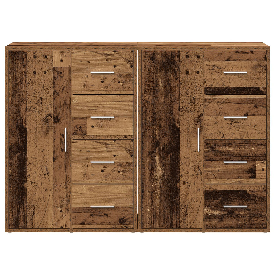 Zijtafel Set Van 2 Oud Hout Massief Hout Zijtafel Rechthoekig