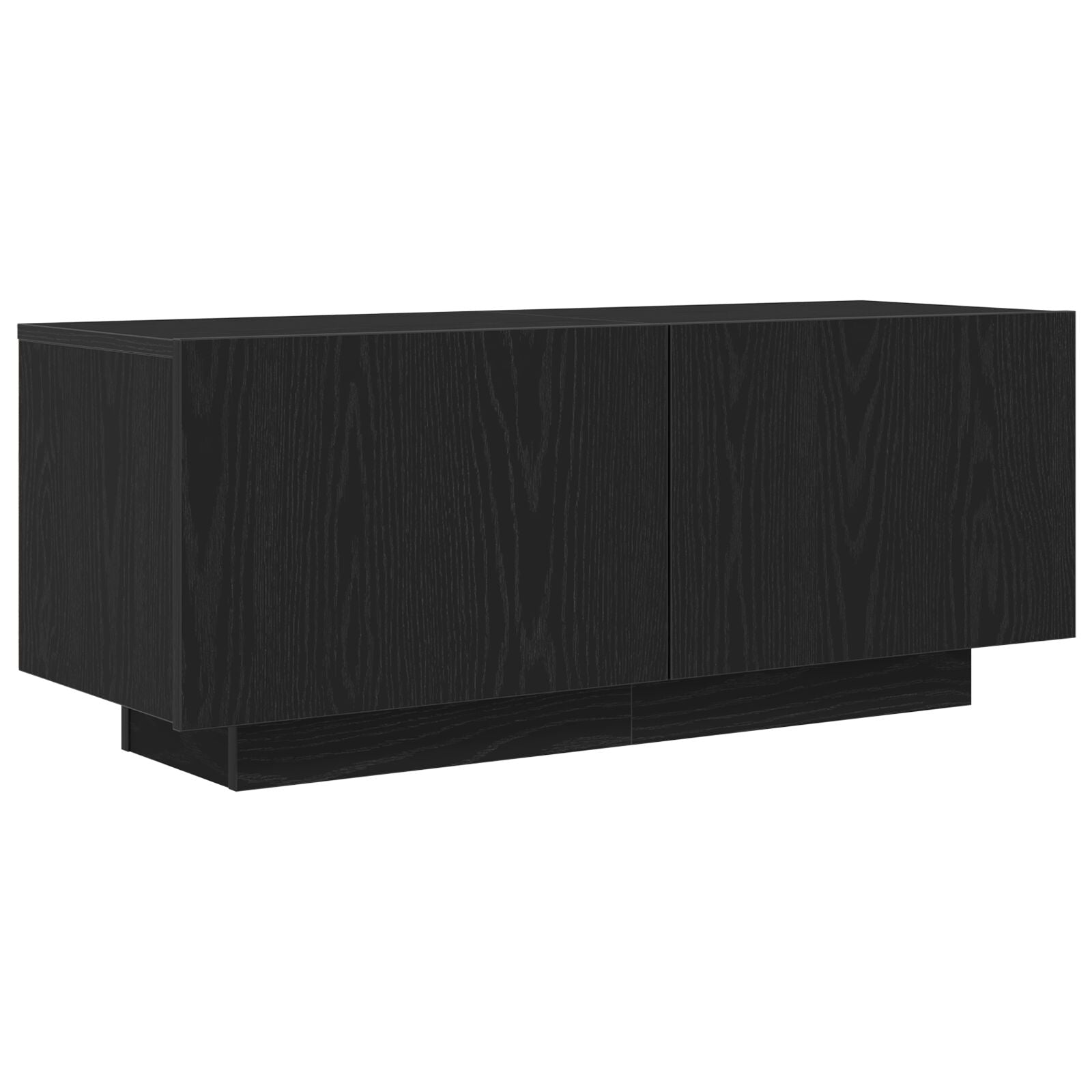 Tv-Kast Met Led-Verlichting - Zwart Eiken 200X35X40 Cm - Bewerkt Hout
