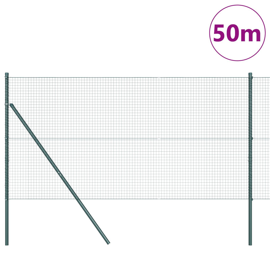 Gelast Draadhek Met 13 Palen Groen 1.2X50 M Staal Gegalvaniseerd Staal