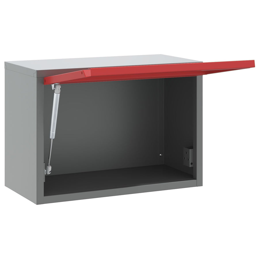 Muurbevestigde Gereedschapskast Met Gas-Lift Deur In , 50X25X35 Cm 50 cm Rood en grijs