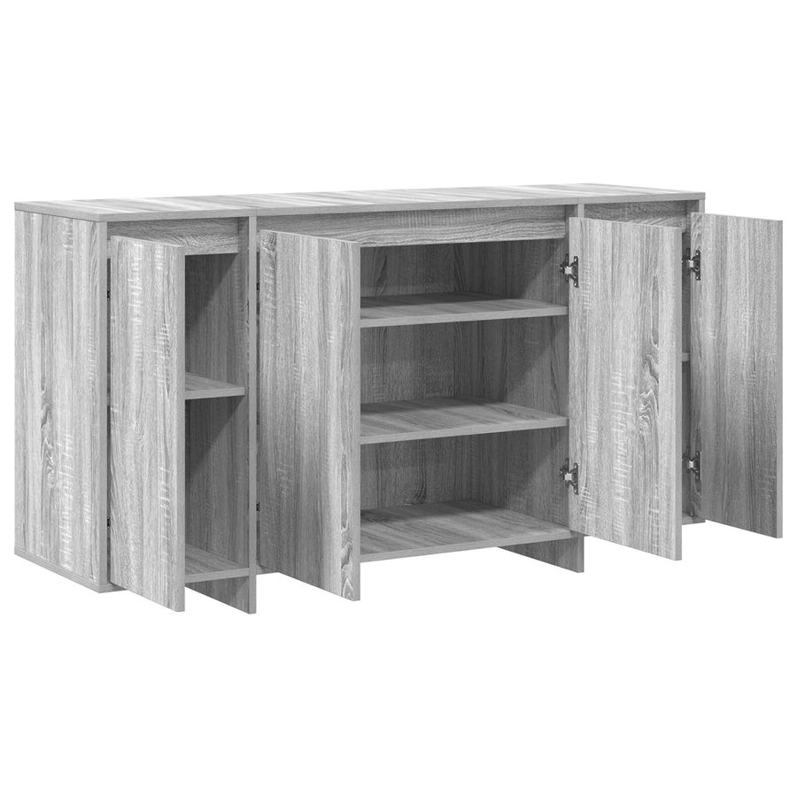 Grijs Dressoir Bewerkt Hout 135 X 41 X 75 Cm