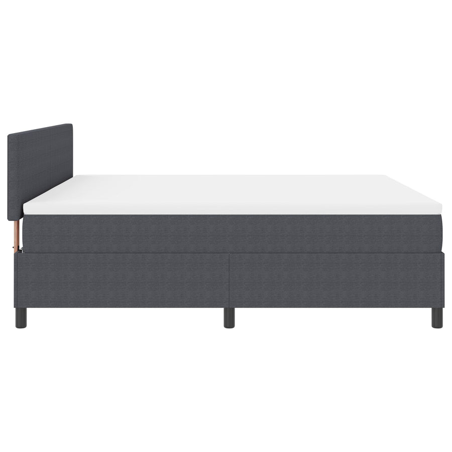 Boxspring Bed Met Matras Donkergrijs Super King Corduroy Stof
