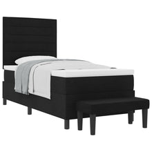 Boxspring Bed Met Matras & Bench Zwart 80X200 Cm Stof Donkergrijs