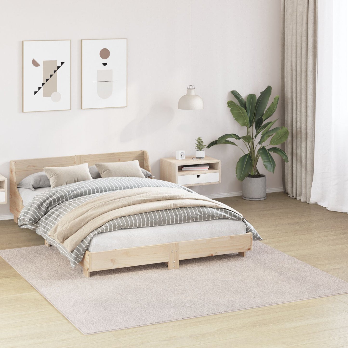 Shaggy Tapijt Met Latex Achterkant Crème 200 x 200 cm