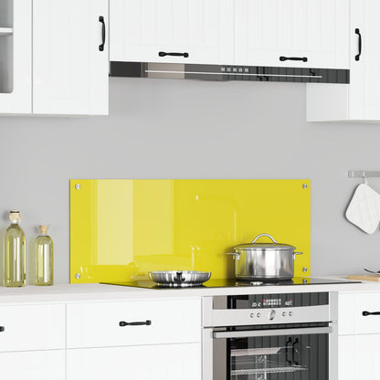Keuken Achterwand 110X40X0,6 Cm Sterk Glas Geel 110 x 40 cm