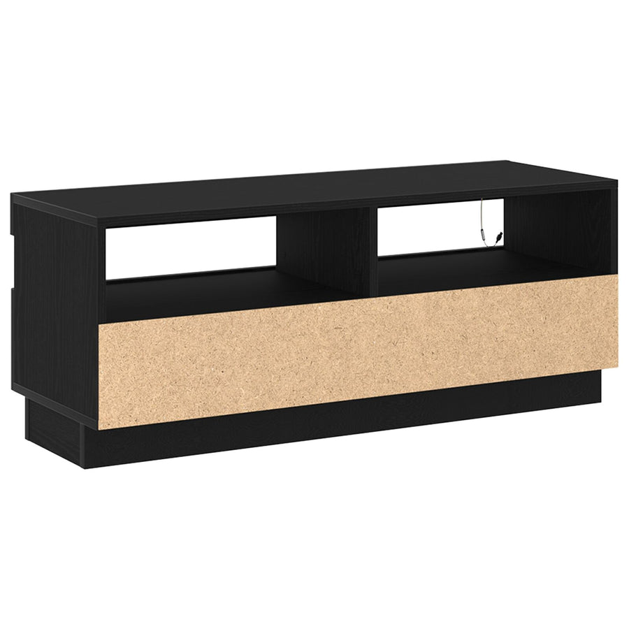 Tv-Kast Met Led-Verlichting - Zwart Eiken - 100X35X40 Cm - Bewerkt Hout