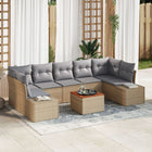 Garden Sofa Set with Storage 8 pcs Beige and Light Grey Poly Rattan