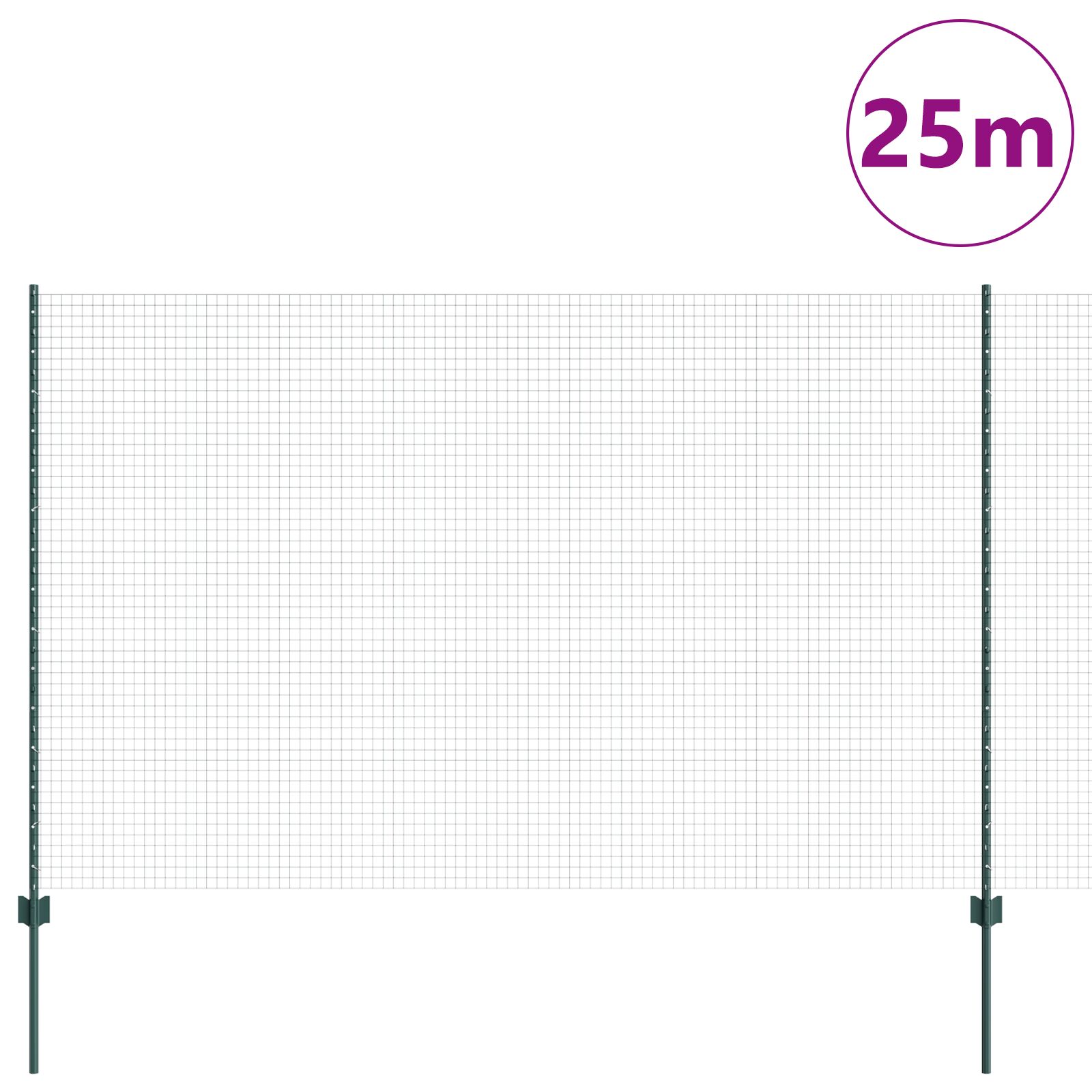 Tuinomheiningset Set Van 2 Groen Metaal 25 X 1,5 M Duurzaam