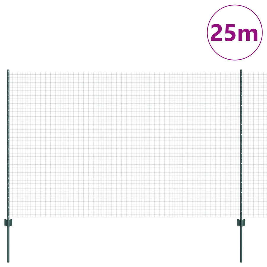 Tuinomheiningset Set Van 2 Groen Metaal 25 X 1,5 M Duurzaam