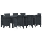 Tuinset 8 personen polypropyleen antraciet