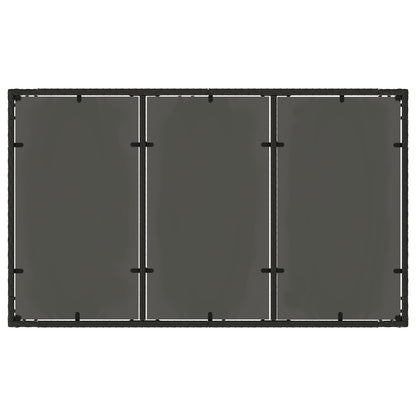 5-Delige Tuinset Met Kussens Zwart Poly Rattan