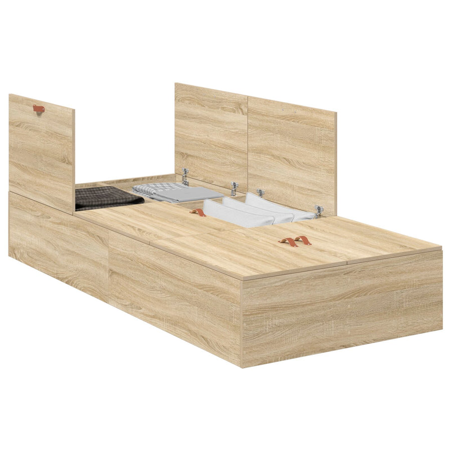 Opbergbedframe Sonoma Eik Sonoma Eiken 80 x 200 cm
