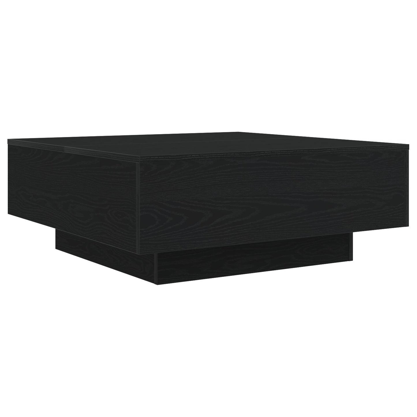 Salontafel Met Led-Verlichting Zwarte Eik 80X80X31 Cm