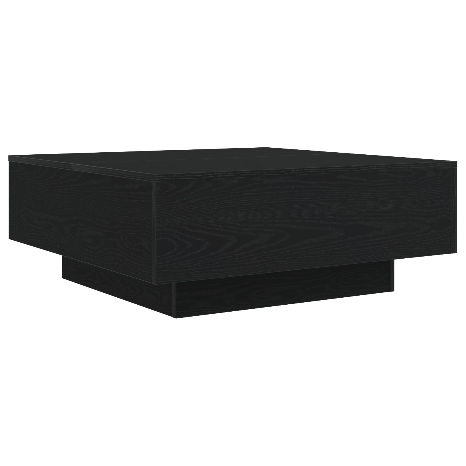 Salontafel Met Led-Verlichting Zwarte Eik 80X80X31 Cm