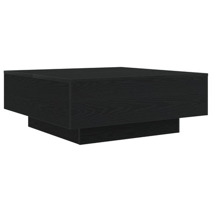 Salontafel Met Led-Verlichting Zwarte Eik 80X80X31 Cm