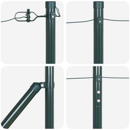Hekpalen Met Spijker 52 Stuks Ø32 Mm Gegalvaniseerd Staal Groen 170 cm 52x spike post