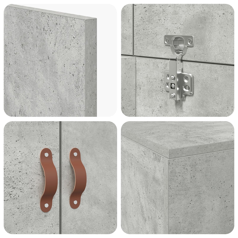 Bedframe Beton Eenpersoons Duurzaam Beton Grijs 80 x 200 cm