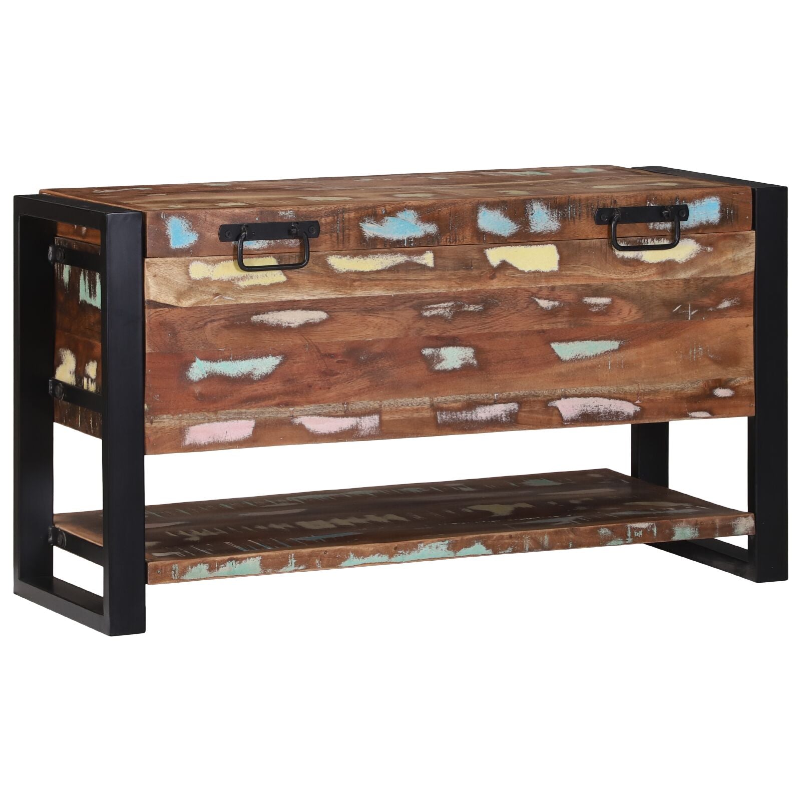 Opbergdoos Meerkleurig 80X35X45 Cm Massief Hout Gerecycled Massief gerecycled hout