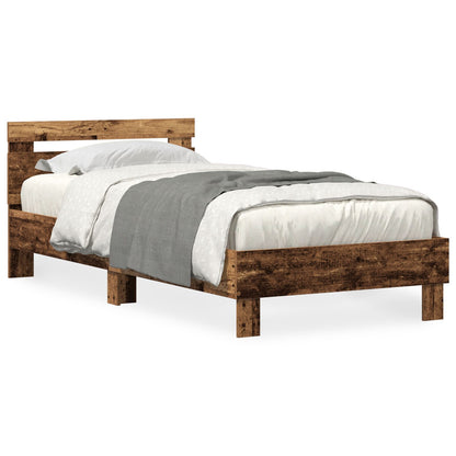 Bedframe Massief Hout Stevig Rechthoekig Oud Hout 90 x 190 cm