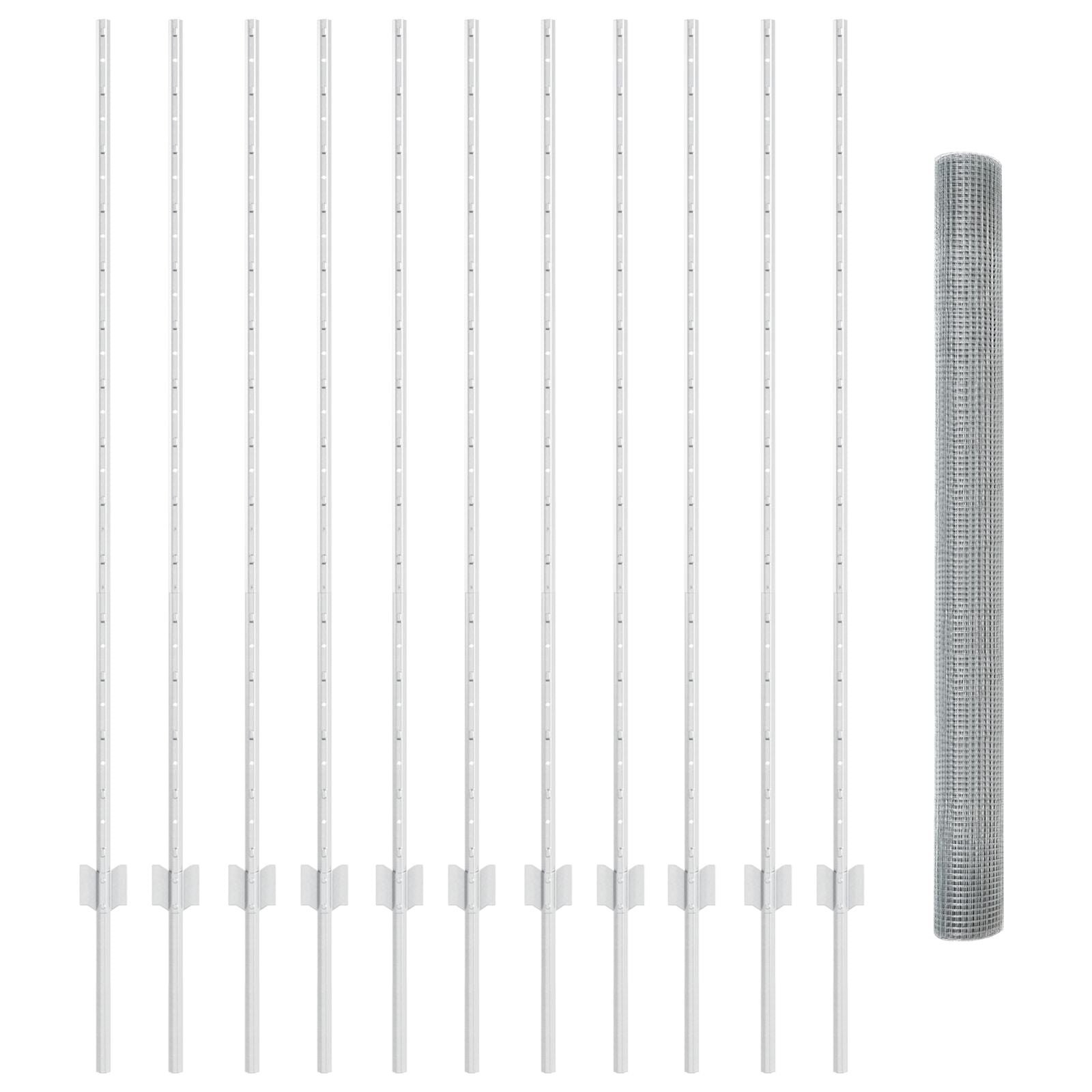 Gelaste Draadhek met 22 U Palen Zilver 1,4x25 m Staal