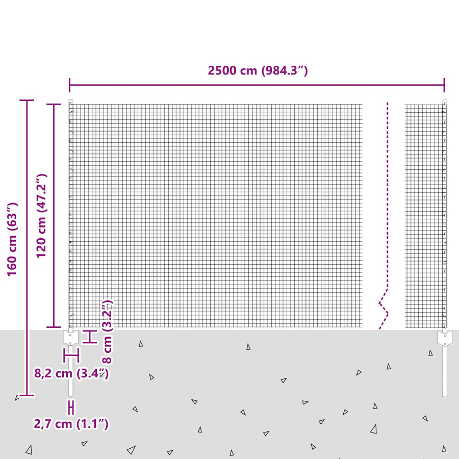 Gelast Draadhek Met 11 U-Palen Groen 1.2X25 M Staal
