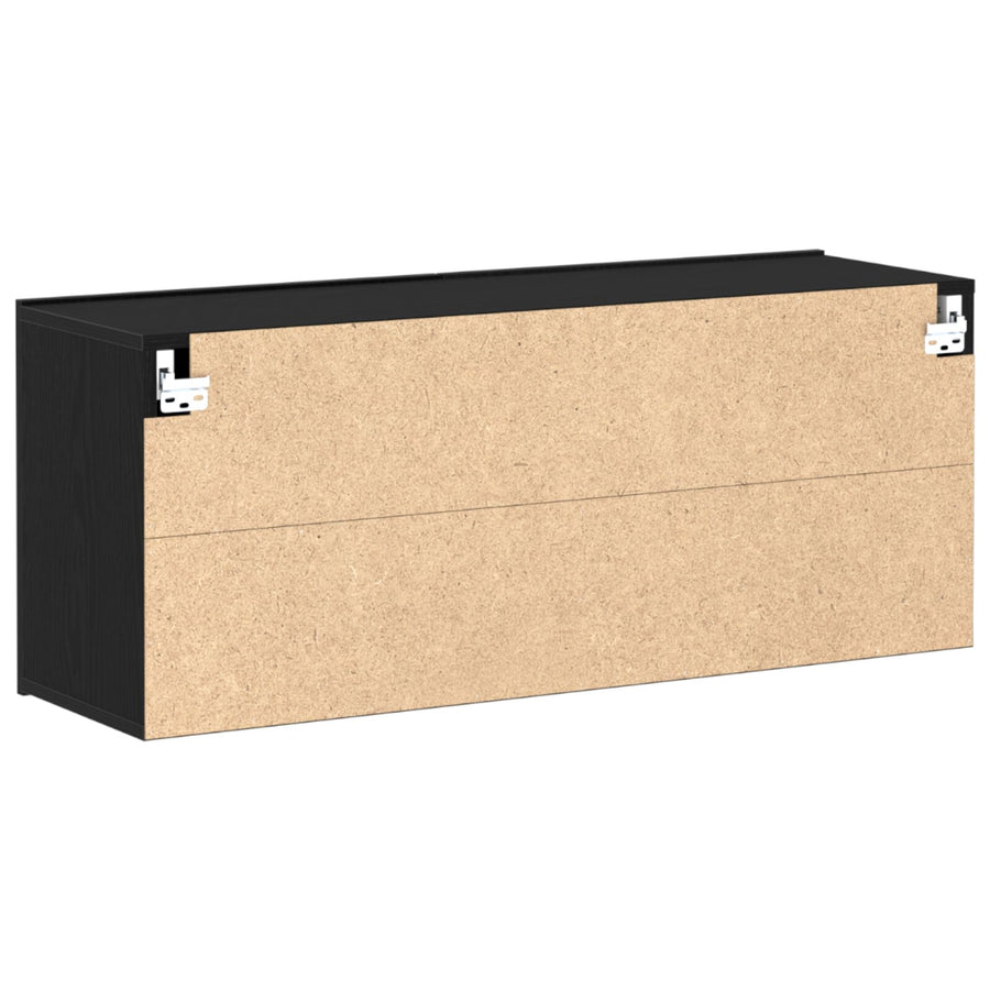 Tv Wandkast 100X30X41 Cm Gelaagd Hout 100 cm Zwart Eiken
