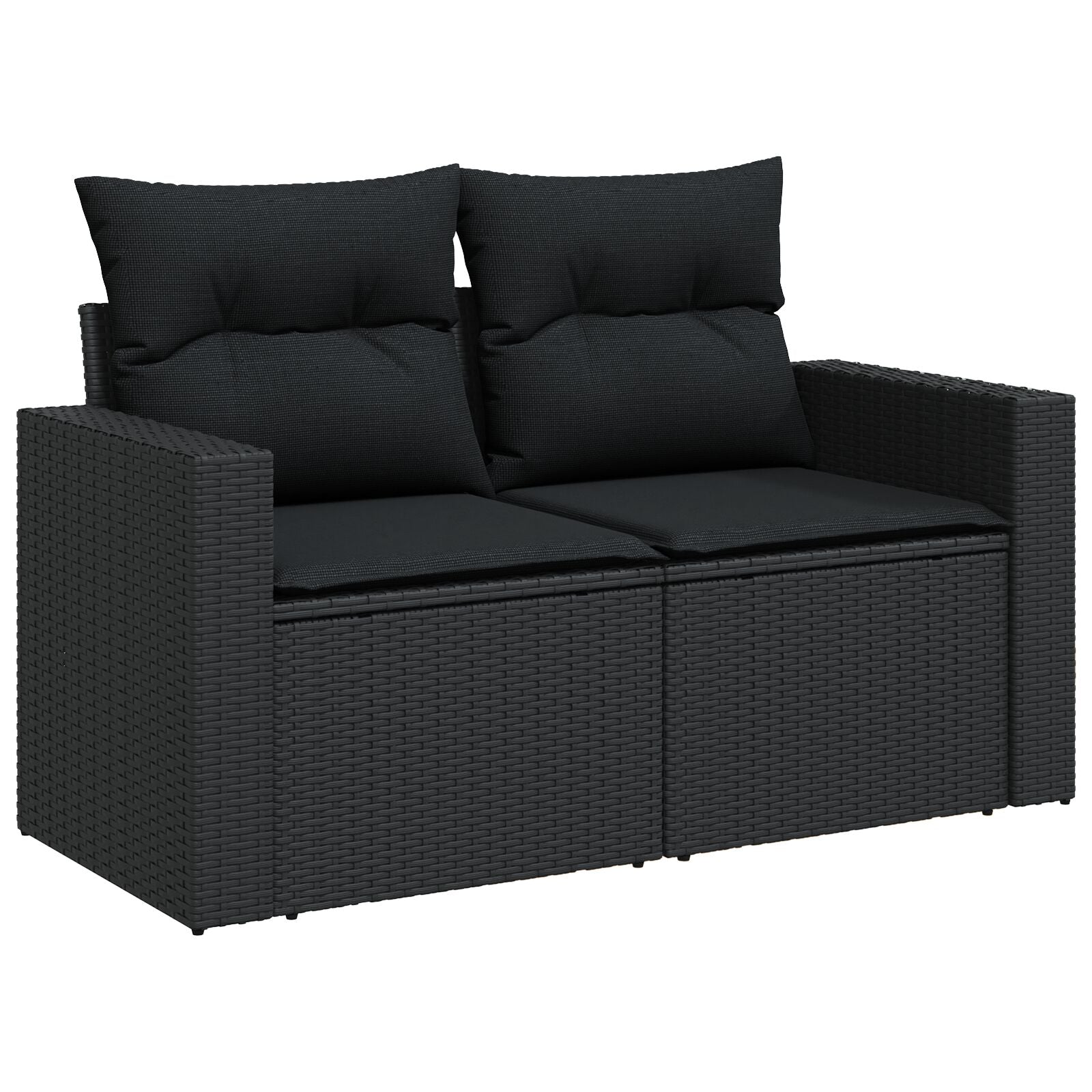 8-Delige Tuin Sofa Set Met Kussens Zwart Poly Rattan Acacia, 3-Delige Tuin Eetset Met Kussens Zwart Poly Rattan Acacia Wit