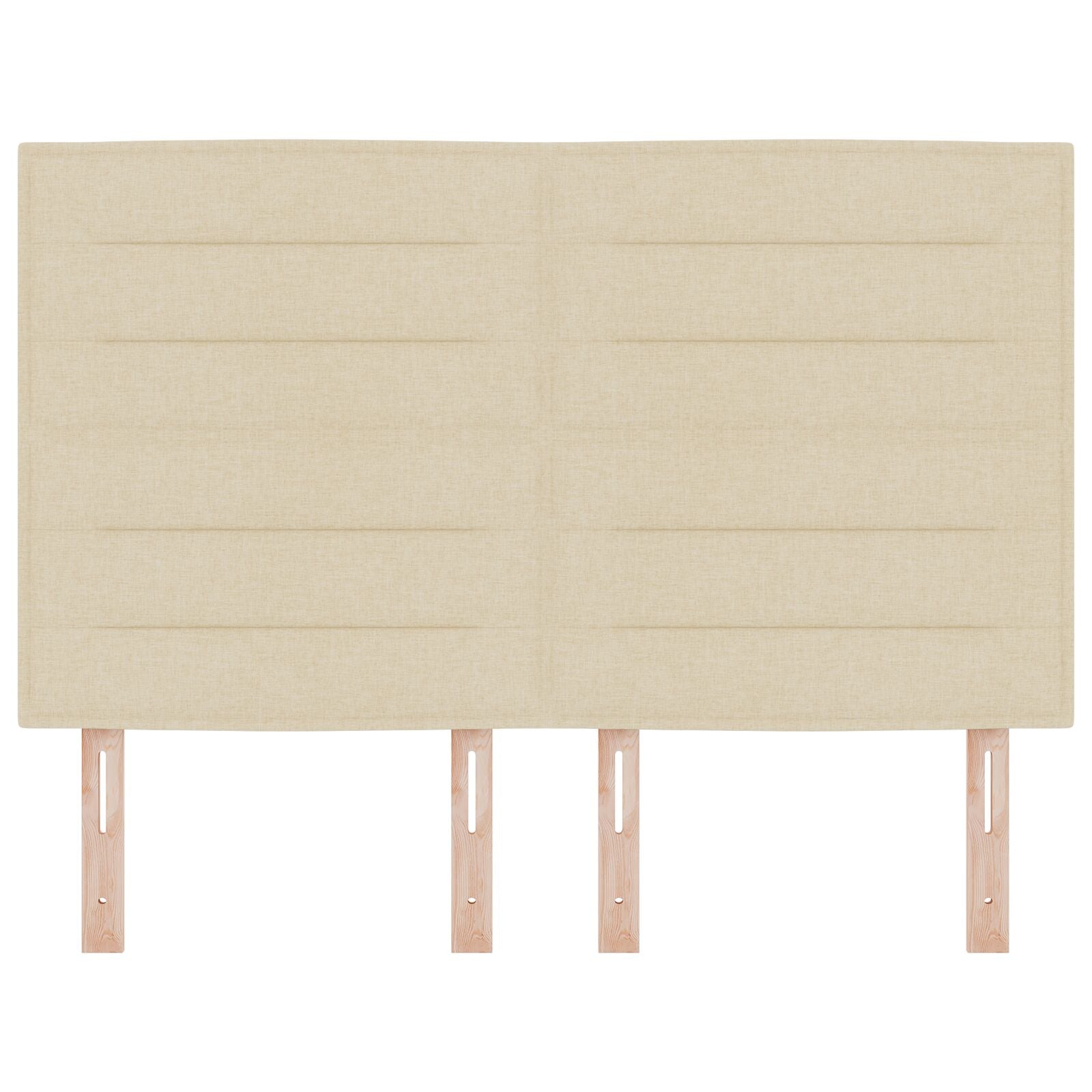 Hoofdbord Lijnen Ontwerp Stof Crème 140 cm Hoog hoofdbord