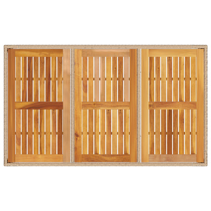 7 Delige Tuin Eetset Met Kussens Beige Poly Rattan