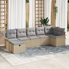 Tuin loungeset 7-delig poly rattan beige