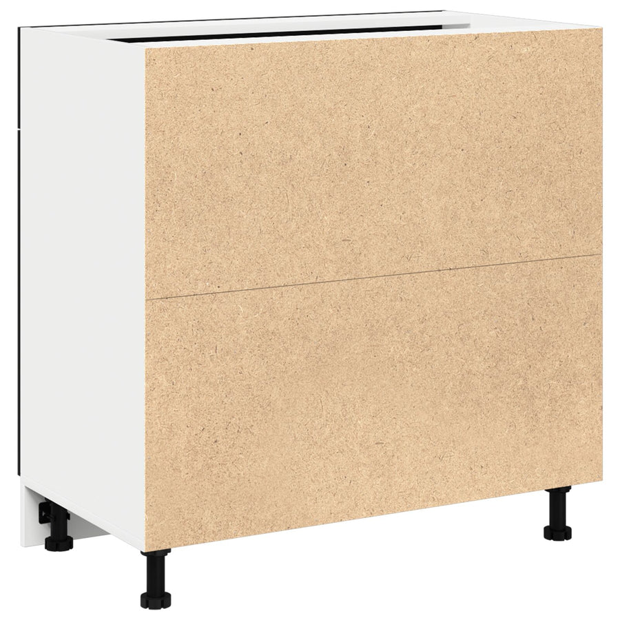 Kast Met Lade In Zwart Eiken, 80X46X81.5 Cm, Gemaakt Van Bewerkt Hout