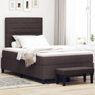 Box spring bed with mattress Dark brown 120 x 190 cm Fabric