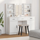 Kaptafel set met LED en lade wit bewerkt hout