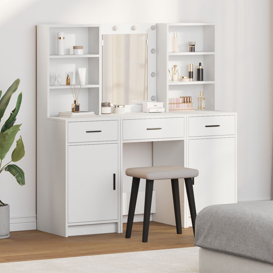 3-Delige Kaptafel Set Wit Engineered Wood