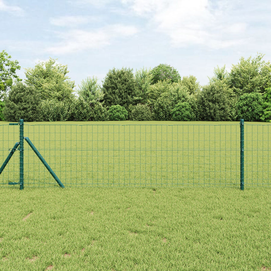 Euro Hek Met 7 Posts 0.6X10 M Gegalvaniseerd Staal Groen Gegalvaniseerd Staal