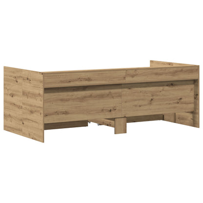 Daybed In Artisanale Eik Artisanale Eik Bewerkt Hout 100 X 200 Cm Ambachtelijk Eiken