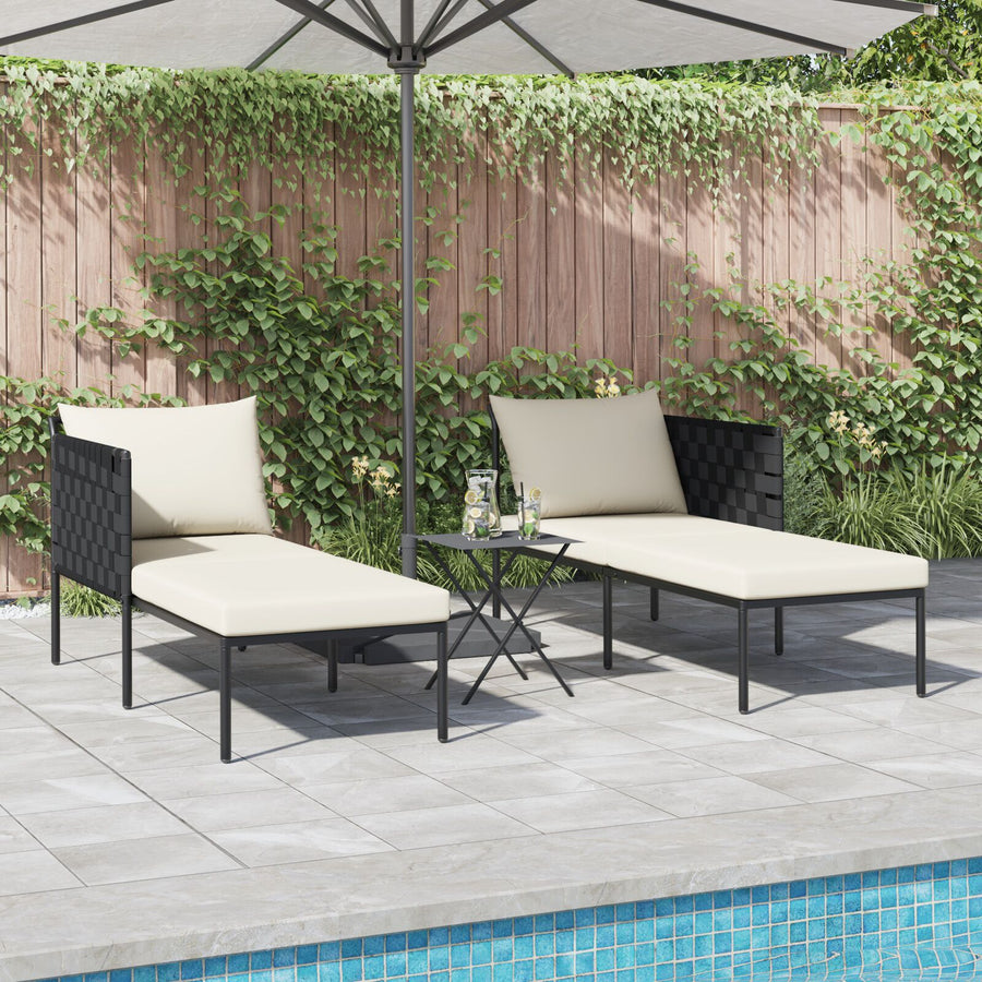 Ligbed Met Kussens 2-Persoons Antraciet 115X153X69,5 Cm Staal Crème wit